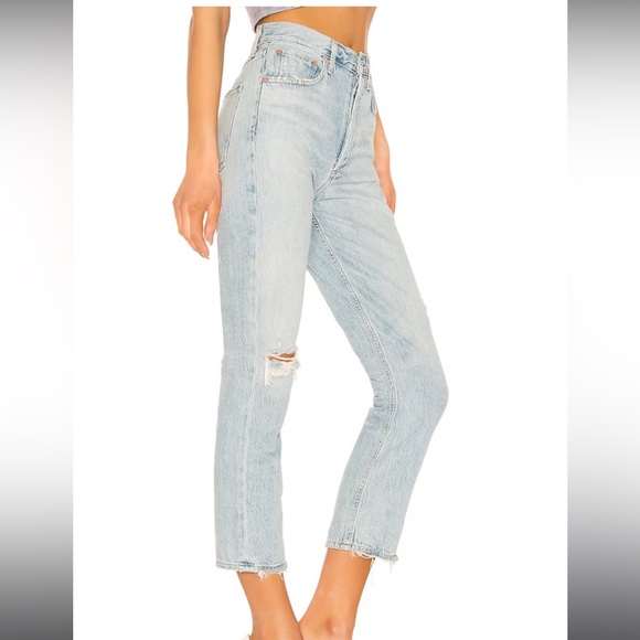 AGOLDE Riley High Rise Straight Crop Jeans Shatter 25 - Picture 5 of 6